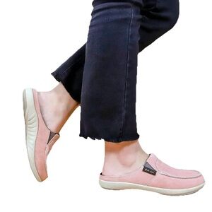 Gecko Man Pink Arch Support Suede Slippers